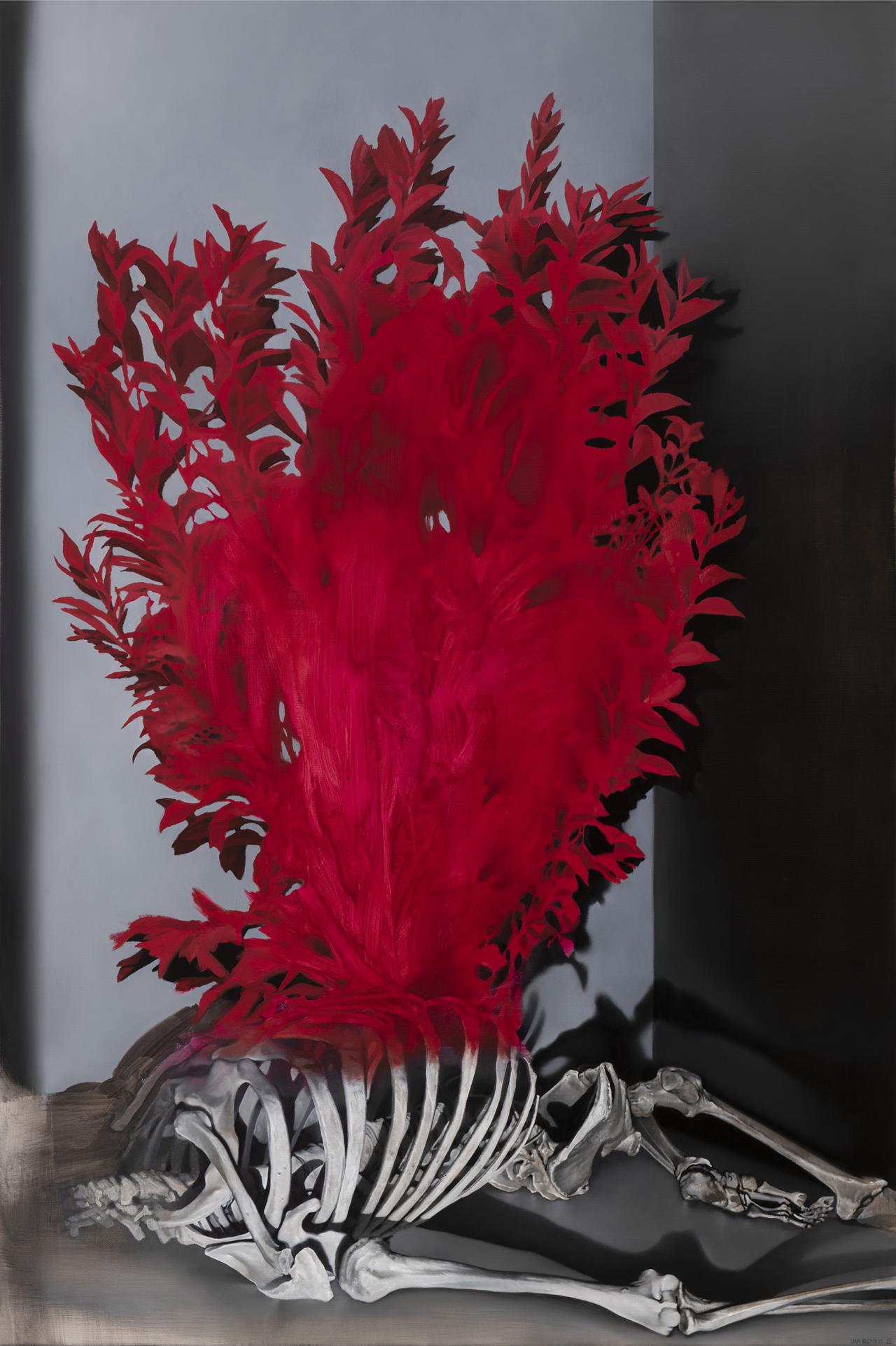 red shrub