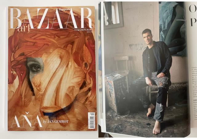 cover and interview in harpers bazaar art issue